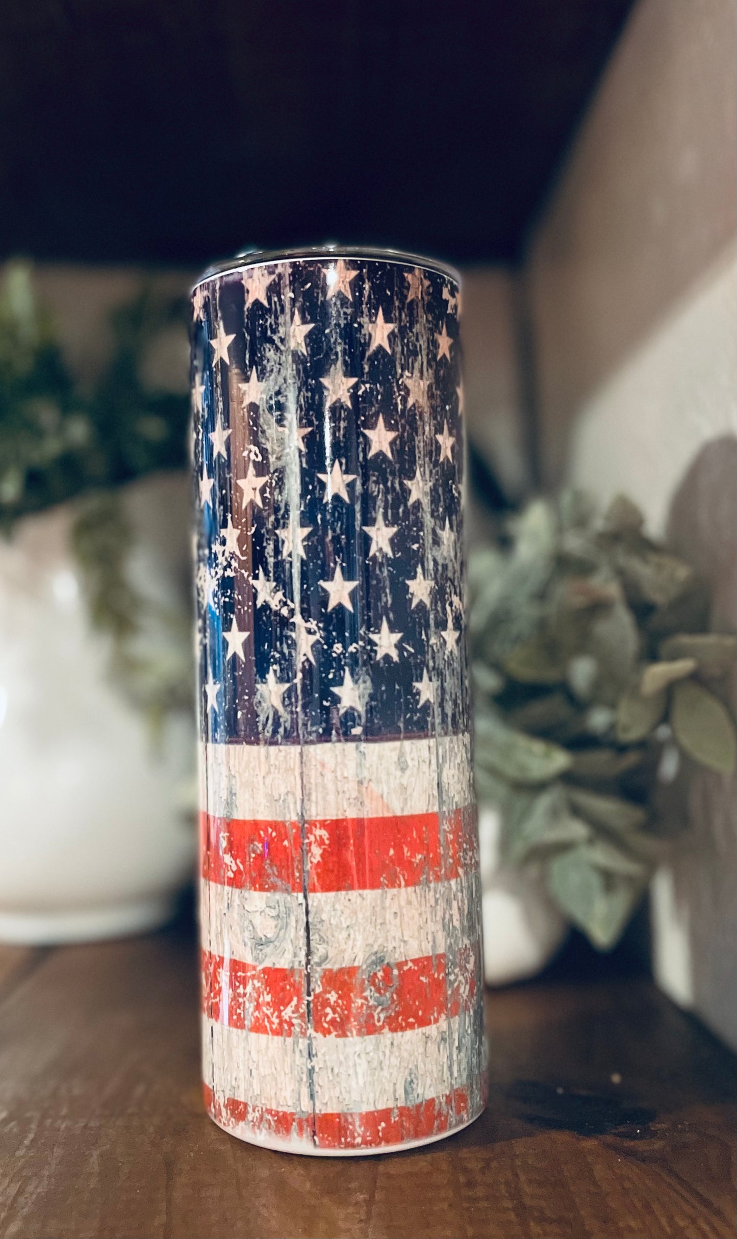 American Flag Tumbler