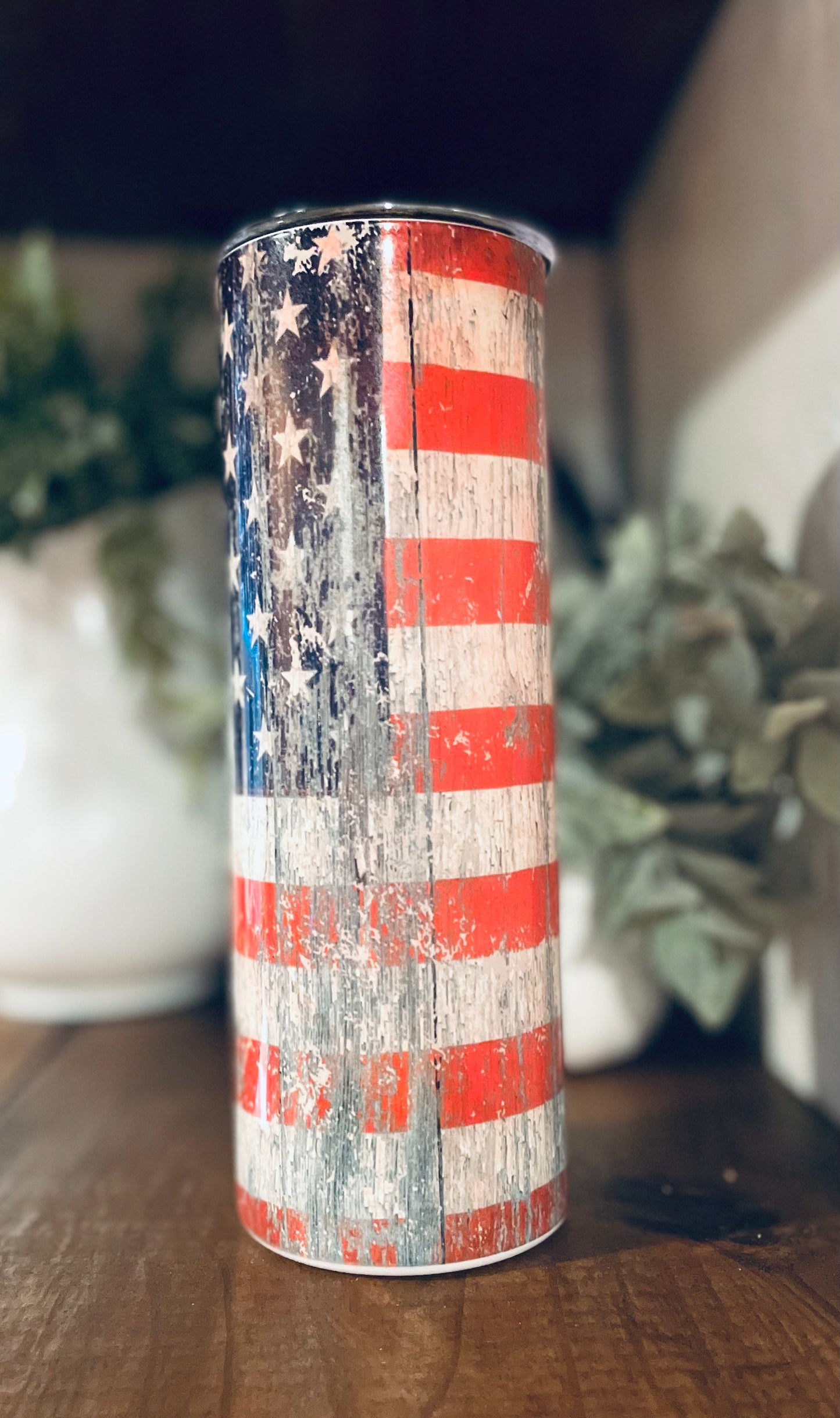 American Flag Tumbler