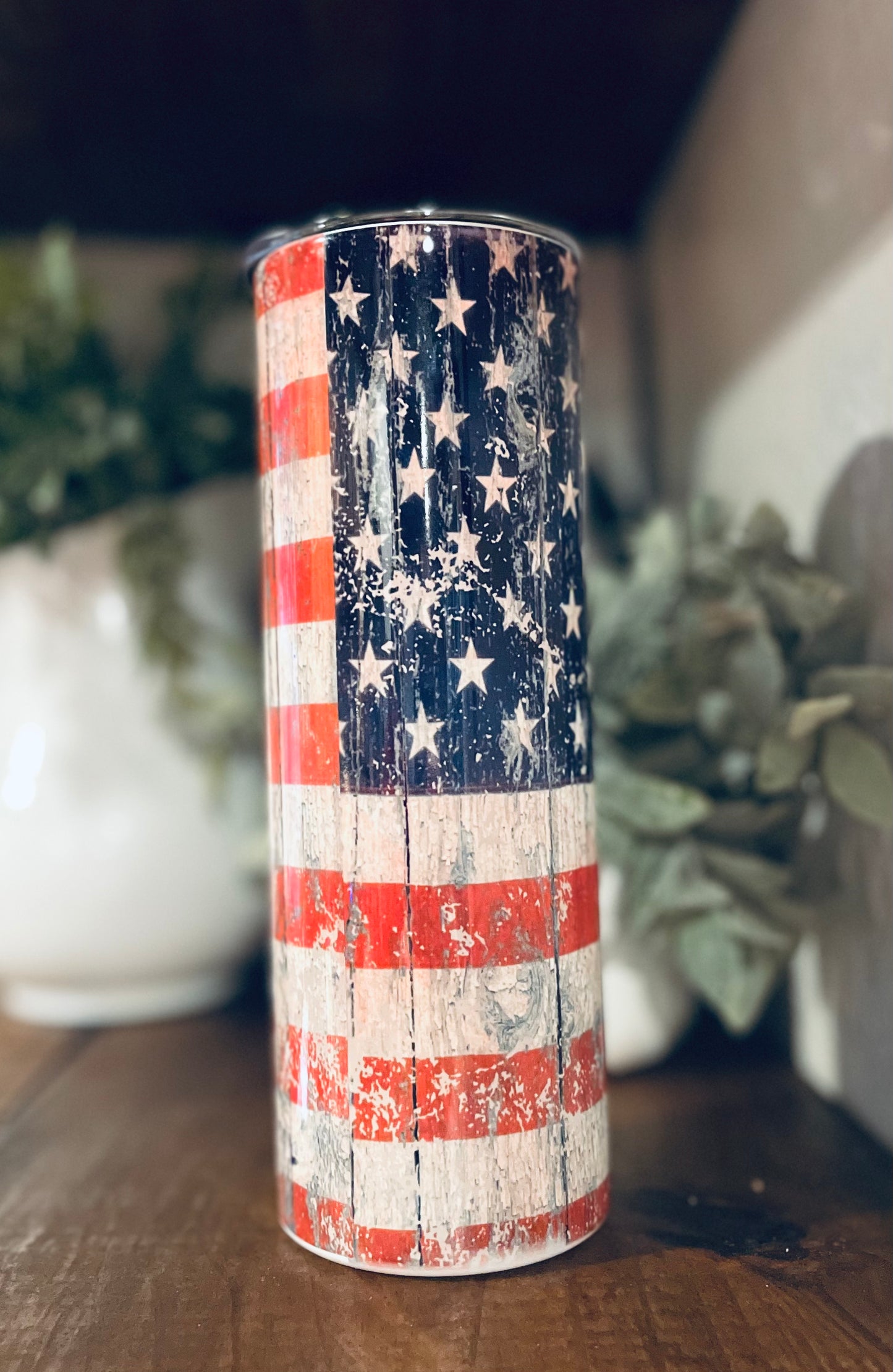 American Flag Tumbler