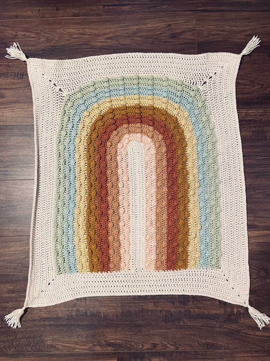 Boho Rainbow Baby Blanket