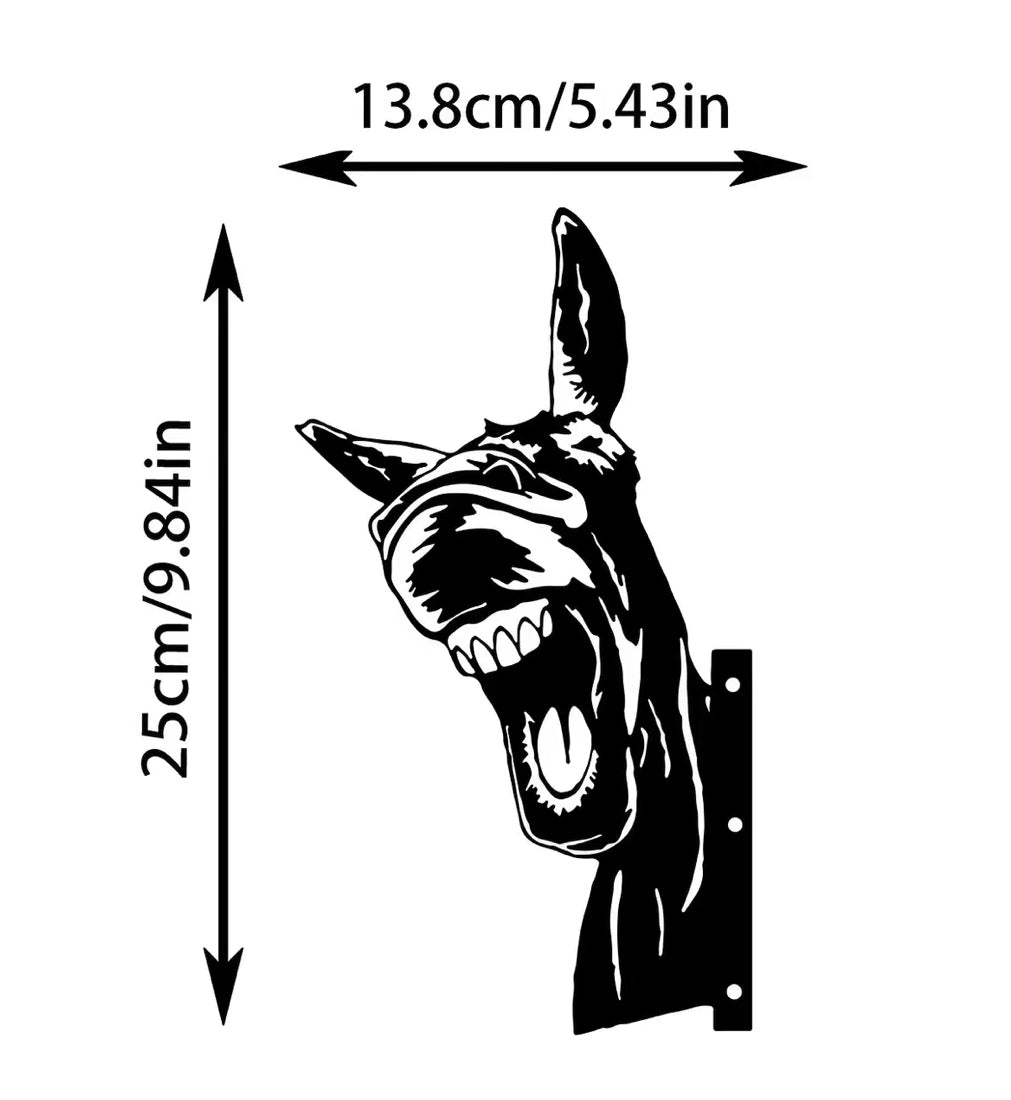 Laughing Donkey Fence Ornament