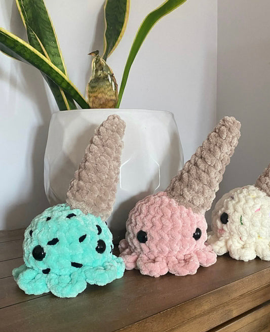 Crochet Ice Cream Octopus Plush