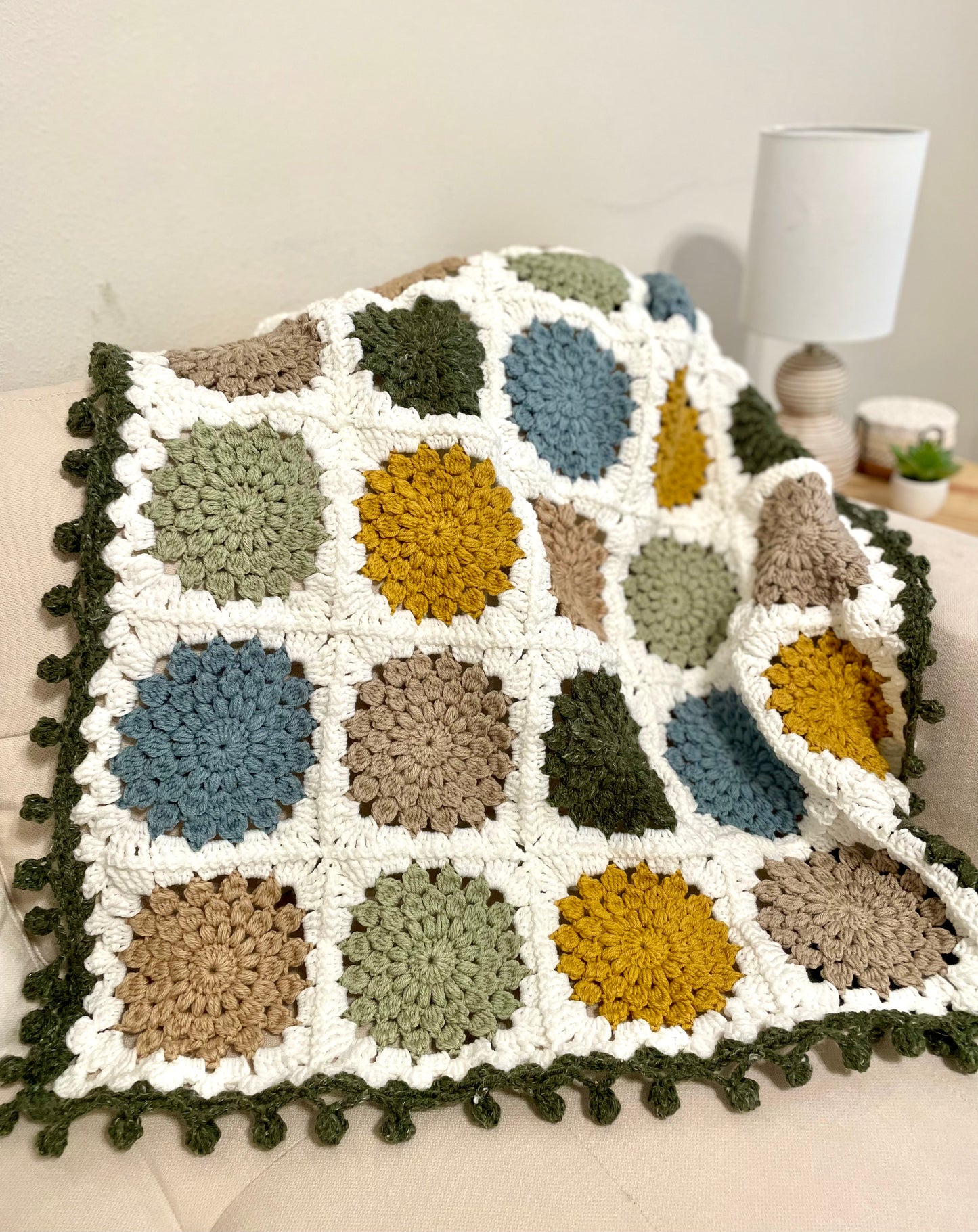 Sunburst Granny Square Baby Blanket