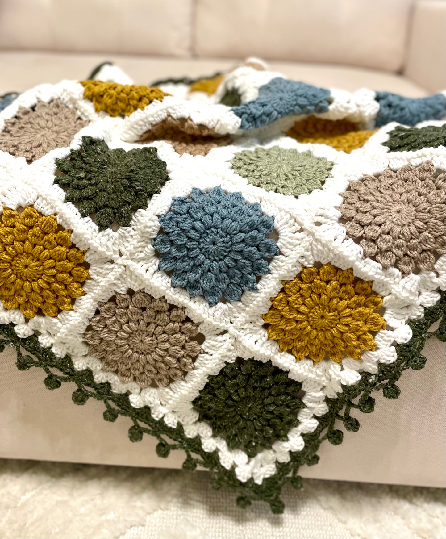 Sunburst Granny Square Baby Blanket