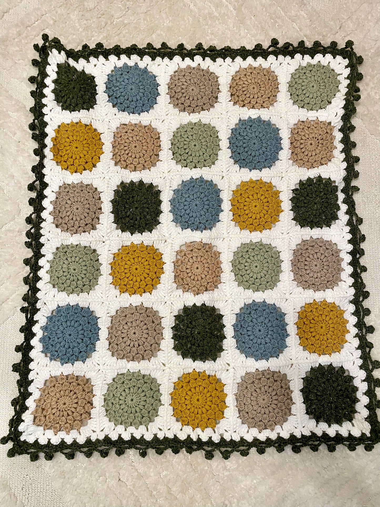 Sunburst Granny Square Baby Blanket