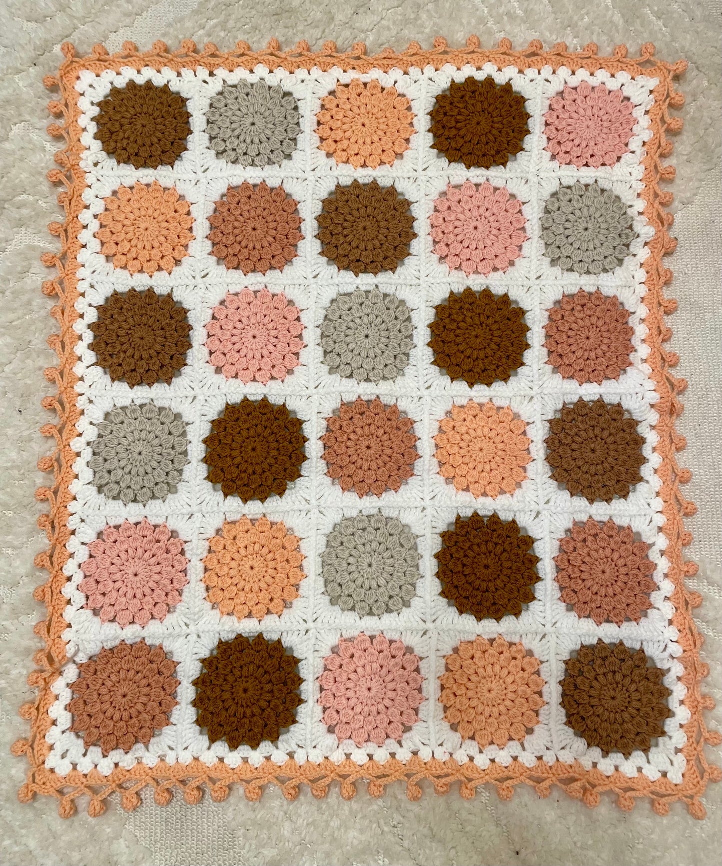 Sunburst Granny Square Baby Blanket