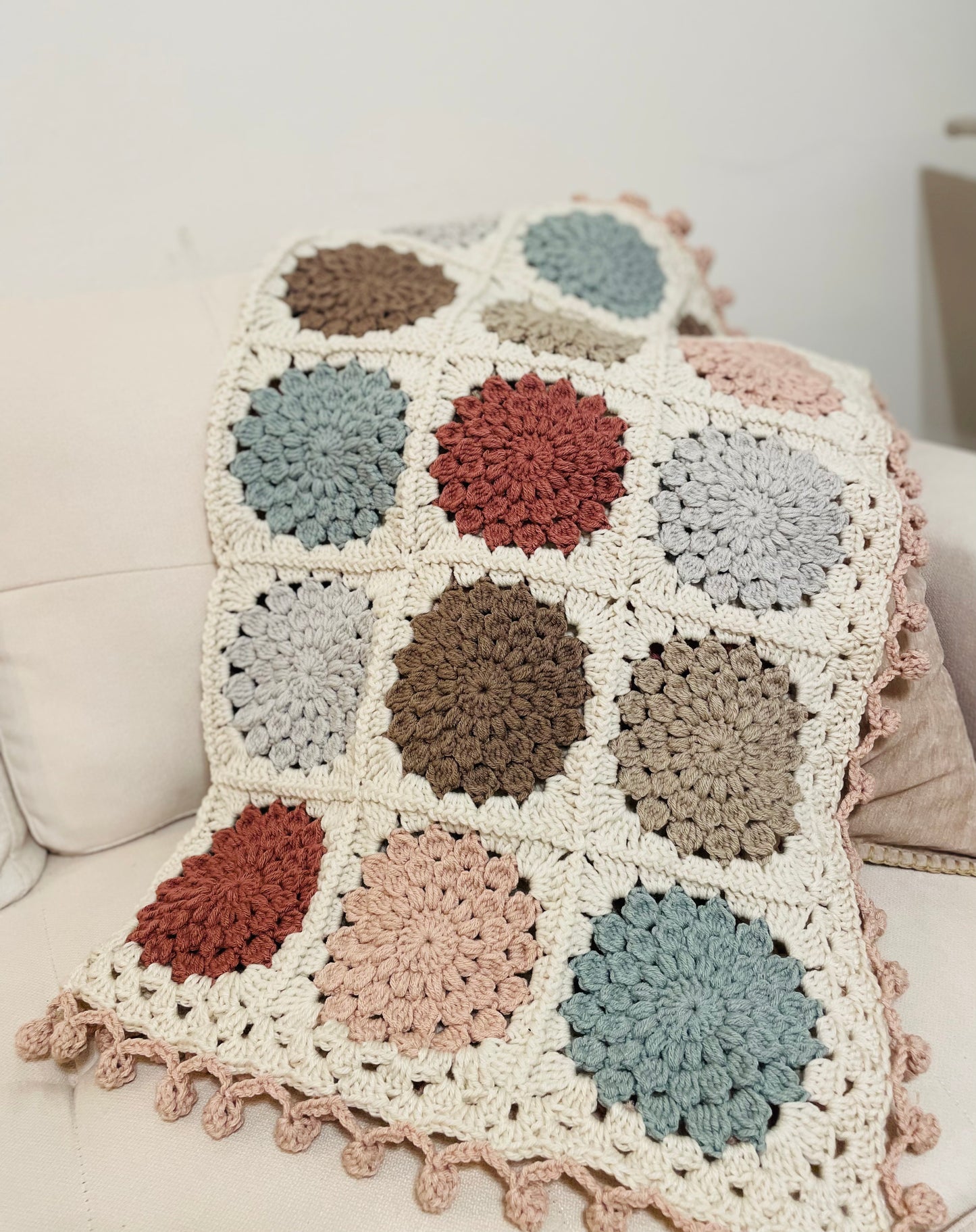 Sunburst Granny Square Baby Blanket